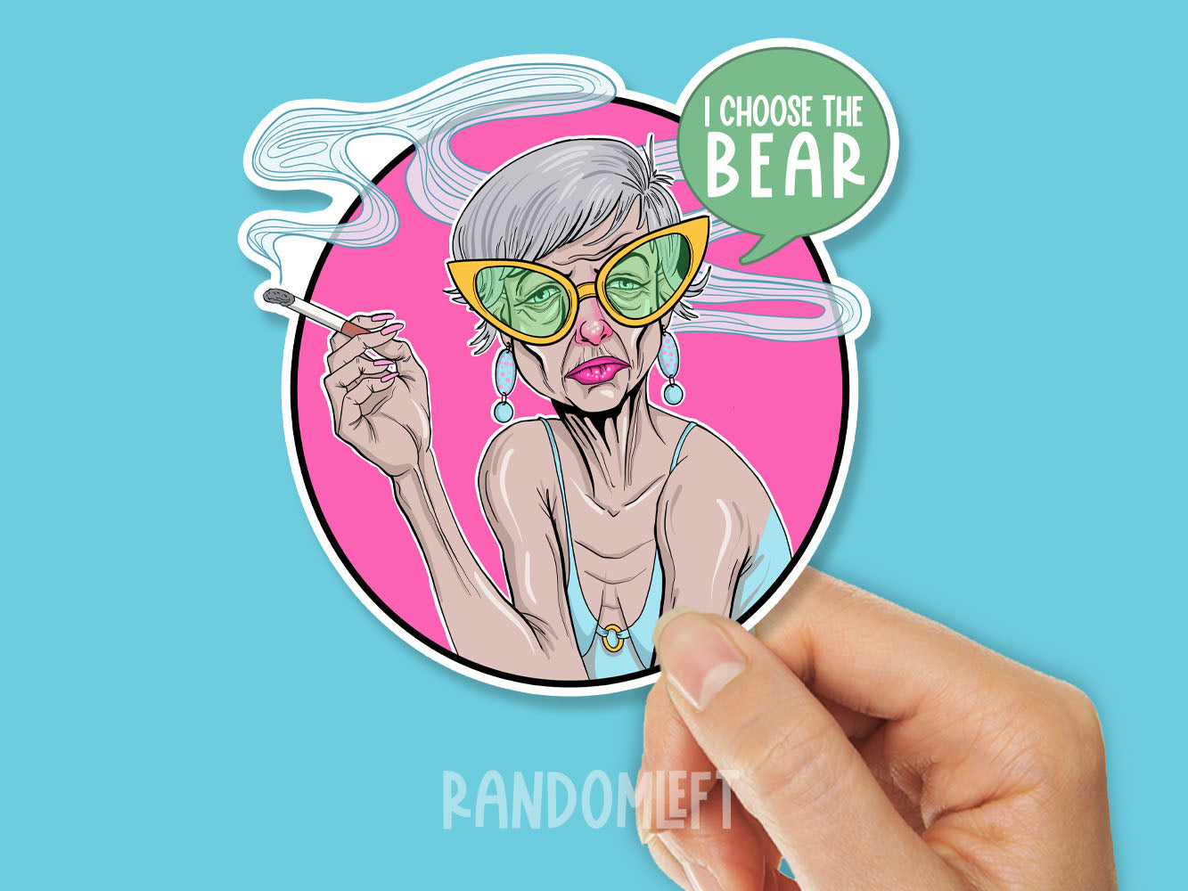 I Choose the Bear Feminist Sticker