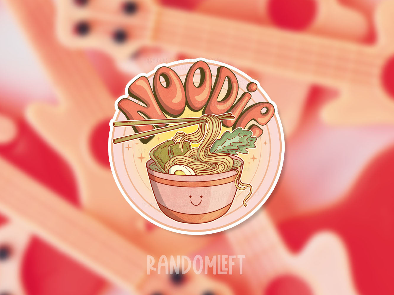 Noodle Lover Sticker with Ramen Bowl